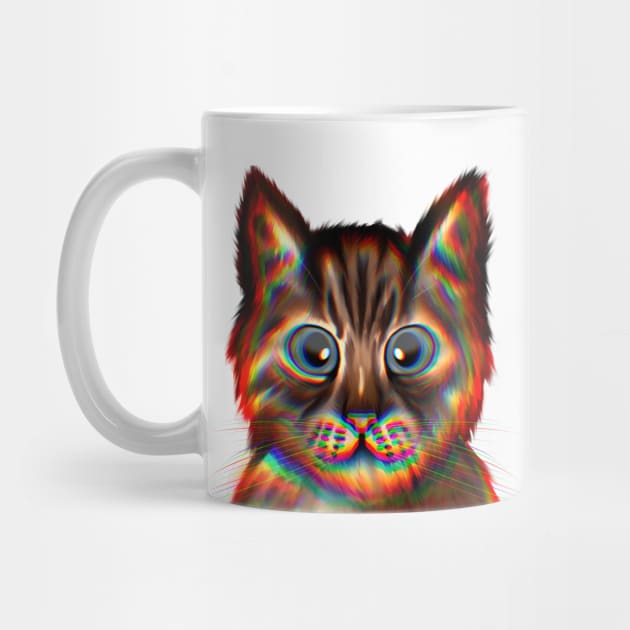 Cute golden brown Cat with Blue Eyes by galaxieartshop